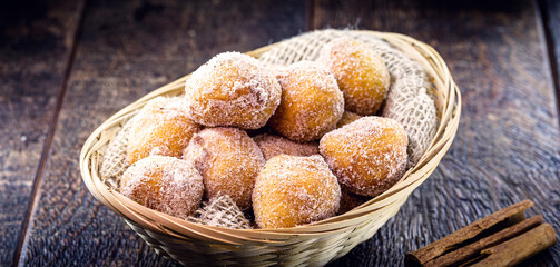 The fried sweet pastry or fried dumplings, known as Fritule, is a typical dessert of the Adriatic coast, croatia delicacy