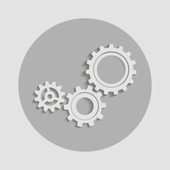 Metal gears. Factory gears vector icon. Mechanical gear. The image of the gear. Machine gear. Cogwheel gear