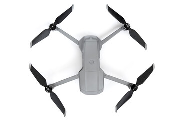 Gray mini drone on a white background