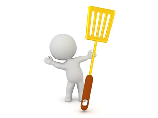 3D Character showing golden spatula