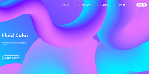 Fluid Background. Colorful Futuristic Poster. Abstract Flow. Vibrant Color. Trendy Poster.