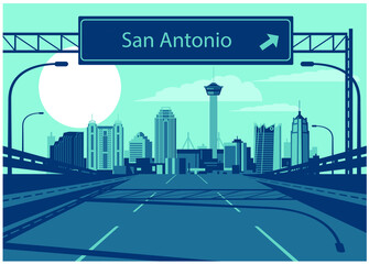 Naklejka premium San Antonio Texas USA Skyline