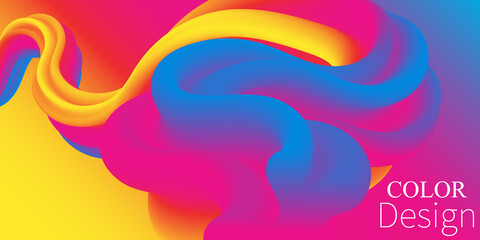 Color Waves Background. Fluid Poster.