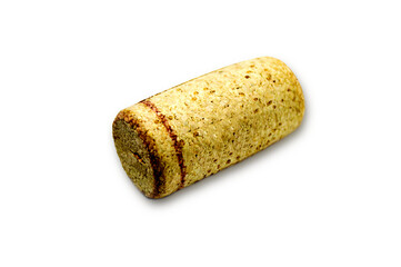 Wine cork stopper with white background
