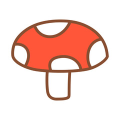 Isolated mushrooms icon. Vegetable icon - Vector illustration