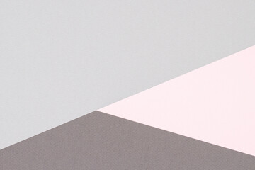 Abstract colored paper texture background. Minimal geometric shapes and lines in pastel pink and light gray colours