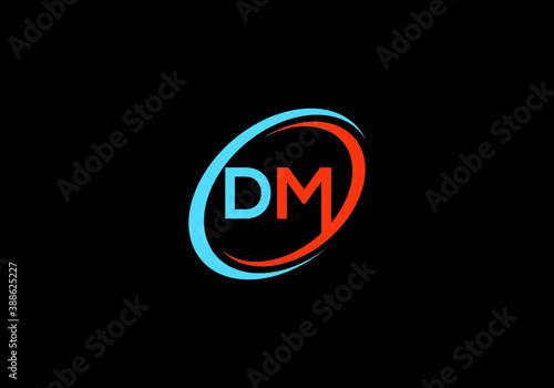 Letter D M Logo Design Vector Template Dm Letter Logo Design Wall Mural Shovo