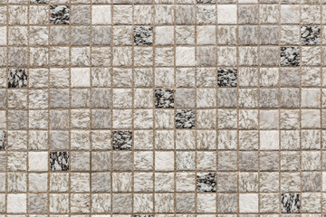 Checkered ceramic 1980’s style bathroom tiles on the floor at grandma's house, in the town of...