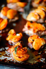 Pork tenderloin with raspberry sauce.