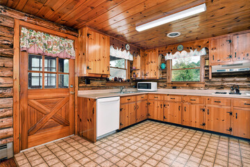 Log cabin kitchen