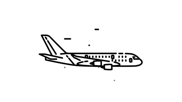 Airbus A380 line icon on the Alpha Channel