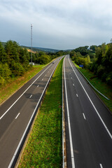Fototapeta na wymiar E42 motorway near Stavelot, Belgium
