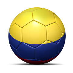 Fototapeta premium 3d soccer ball with Colombia flag - 3D Render isolated in background white.