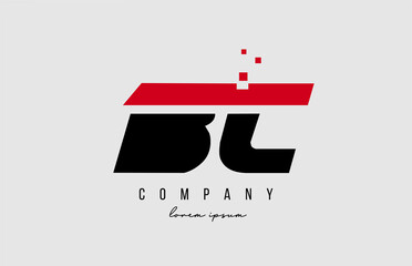bc b c alphabet letter logo combination in red and black color. Creative icon design for company and business