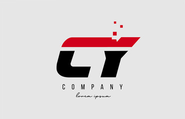 cy c y alphabet letter logo combination in red and black color. Creative icon design for company and business