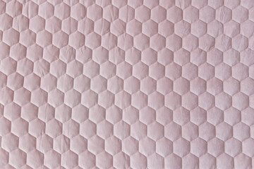 Pink color hexagon mesh fabric textured background