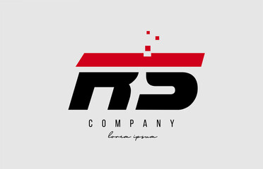 rs r s alphabet letter logo combination in red and black color. Creative icon design for company and business