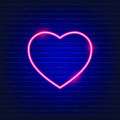 Heart neon icon. World Diabetes day illustration. Valentine Day holiday. Vector sign for web design. Medical concept.