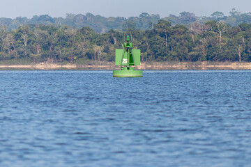 Green lateral buoy (starboard), river/sea mark used in marine piloting to indicate the edge of a...