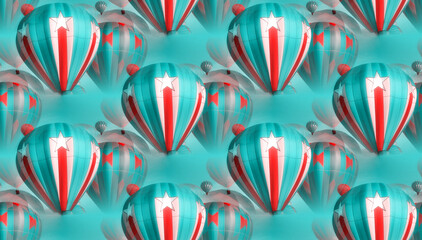 Fototapeta premium Hot air balloons seamless repeat