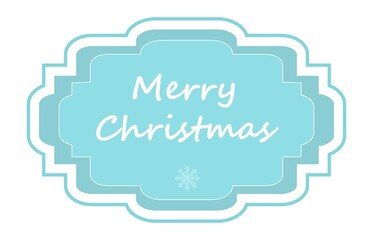 Merry Christmas and Happy New Year soft realistic blue greeting card with snowflake and text