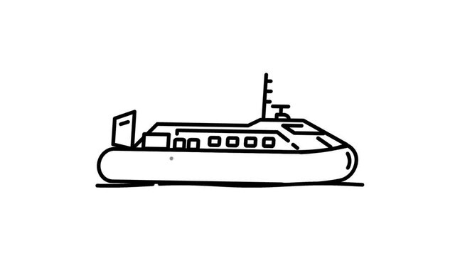Hovercraft line icon on the Alpha Channel