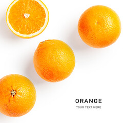 Orange citrus fruits creative layout.