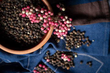 bowl of black pepper.