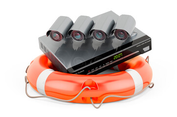 Service and repair of system digital video recorder CCTV, 3D rendering