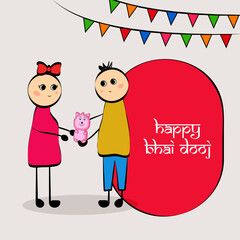 illustration of elements of Hindu Festival Bhai Dooj Background