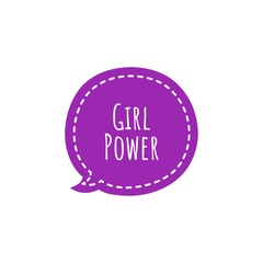 Logo of girl power. Emblem for women. Poster with text ''Girl power''