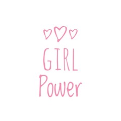 Logo of girl power. Emblem for women. Poster with text ''Girl power''