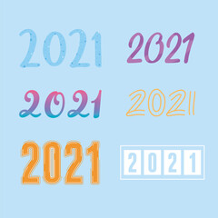 set icons different font of numbers 2021