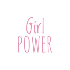 Logo of girl power. Emblem for women. Poster with text ''Girl power''