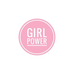 Logo of girl power. Emblem for women. Poster with text ''Girl power''