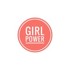 Logo of girl power. Emblem for women. Poster with text ''Girl power''