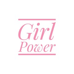 Logo of girl power. Emblem for women. Poster with text ''Girl power''