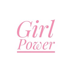 Logo of girl power. Emblem for women. Poster with text ''Girl power''