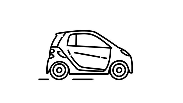 Smart City Coupe line icon on the Alpha Channel