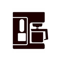 Coffe machine glyph icon, coffee and appliance