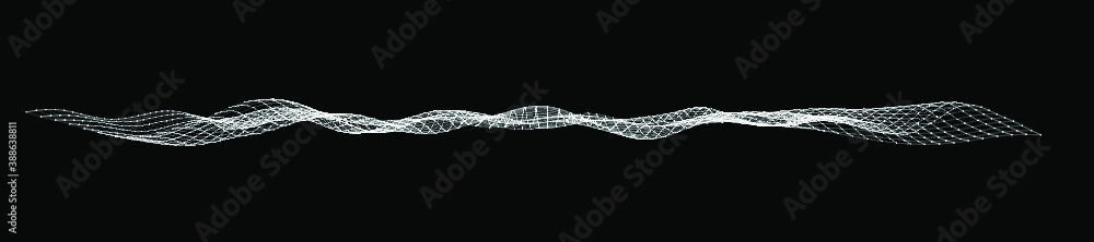 Poster Network connection structure.Low poly shape with connecting dots and lines on dark background.Vector illustration. Abstract polygonal space.Big data visualization.