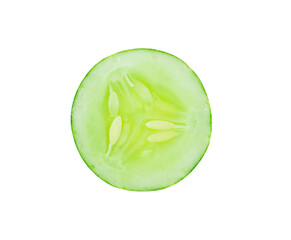 cucumber slice on white background.