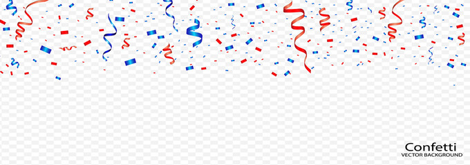 Vector confetti. Festive illustration. Party popper isolated on transparent background