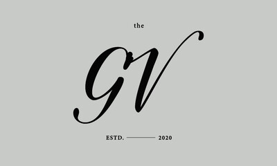 Initials monogram elegant premade logo wedding invitation