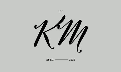 Initials monogram elegant premade logo wedding invitation