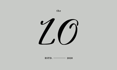 Initials monogram elegant premade logo wedding invitation