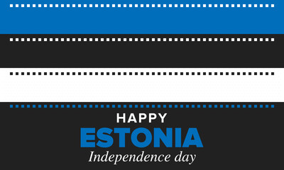 Obraz premium Independence Day in Estonia. National happy holiday, celebrated annual in February 24. Estonian flag. Patriotic elements. Poster, card, banner and background. Vector illustration