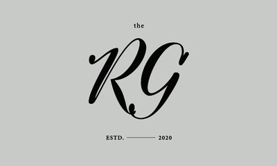 Initials monogram elegant premade logo wedding invitation