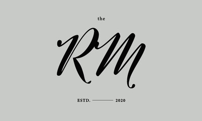 Initials monogram elegant premade logo wedding invitation