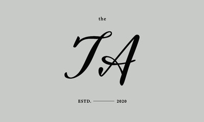 Initials monogram elegant premade logo wedding invitation